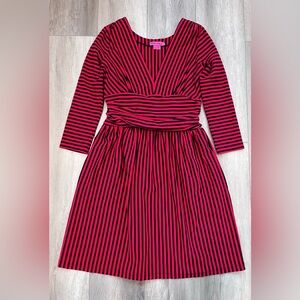 Betsey Johnson Vintage Red and Black Striped Dress With Pockets NWOT